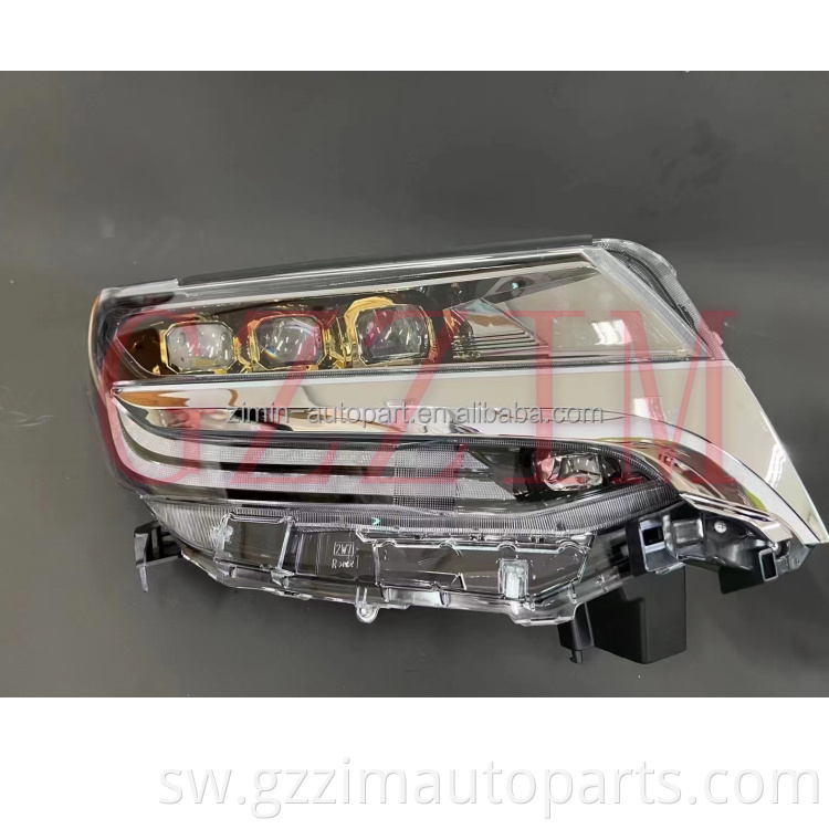Car Light Accessories LED Head Lamp Three Eyes Golden Front Head Light Used For Alphard
